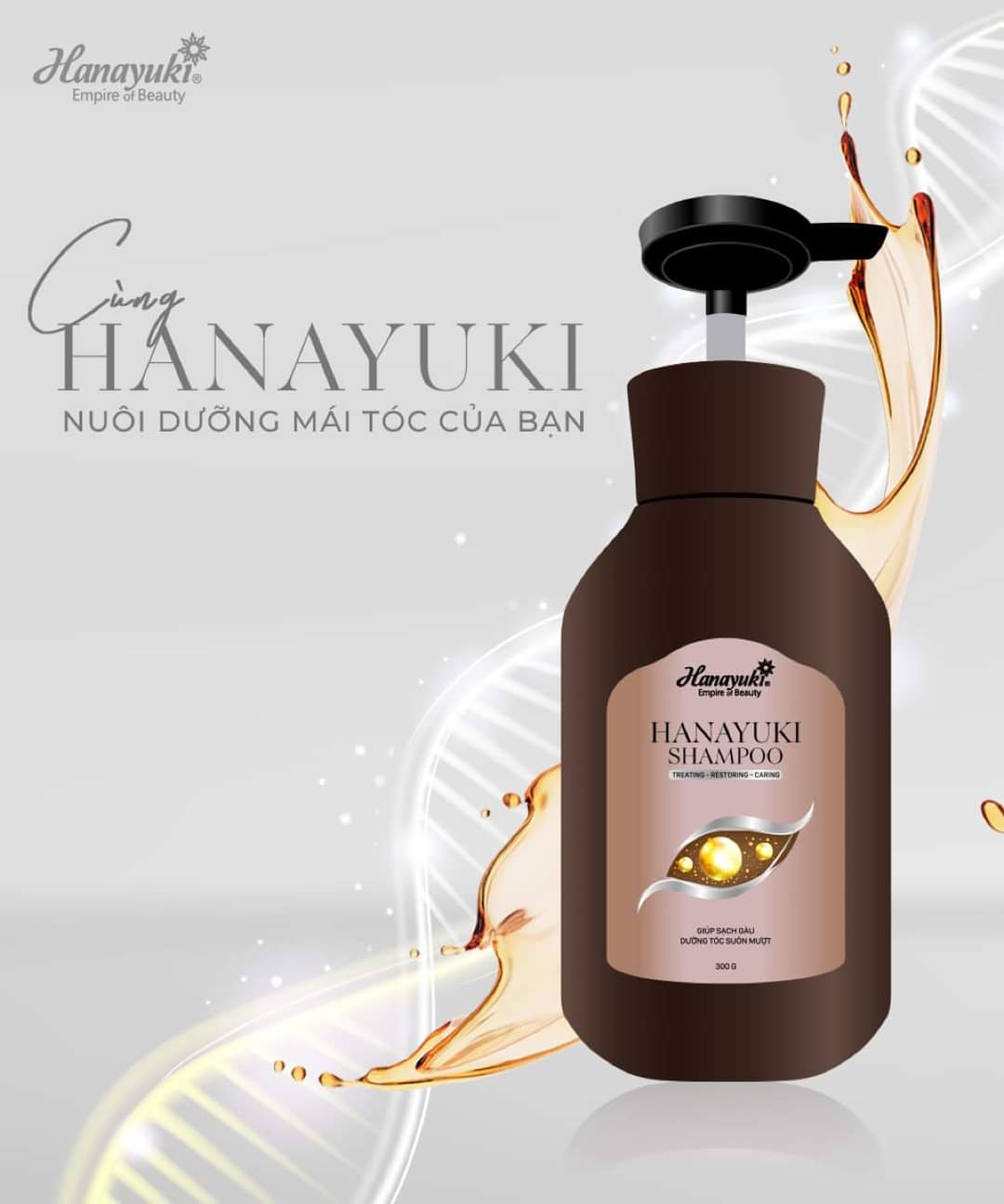 [HCM]DẦU GỘI HANAYUKI DƯỠNG SUÔNG MƯỢT-HANAYUKI SHAMPOO