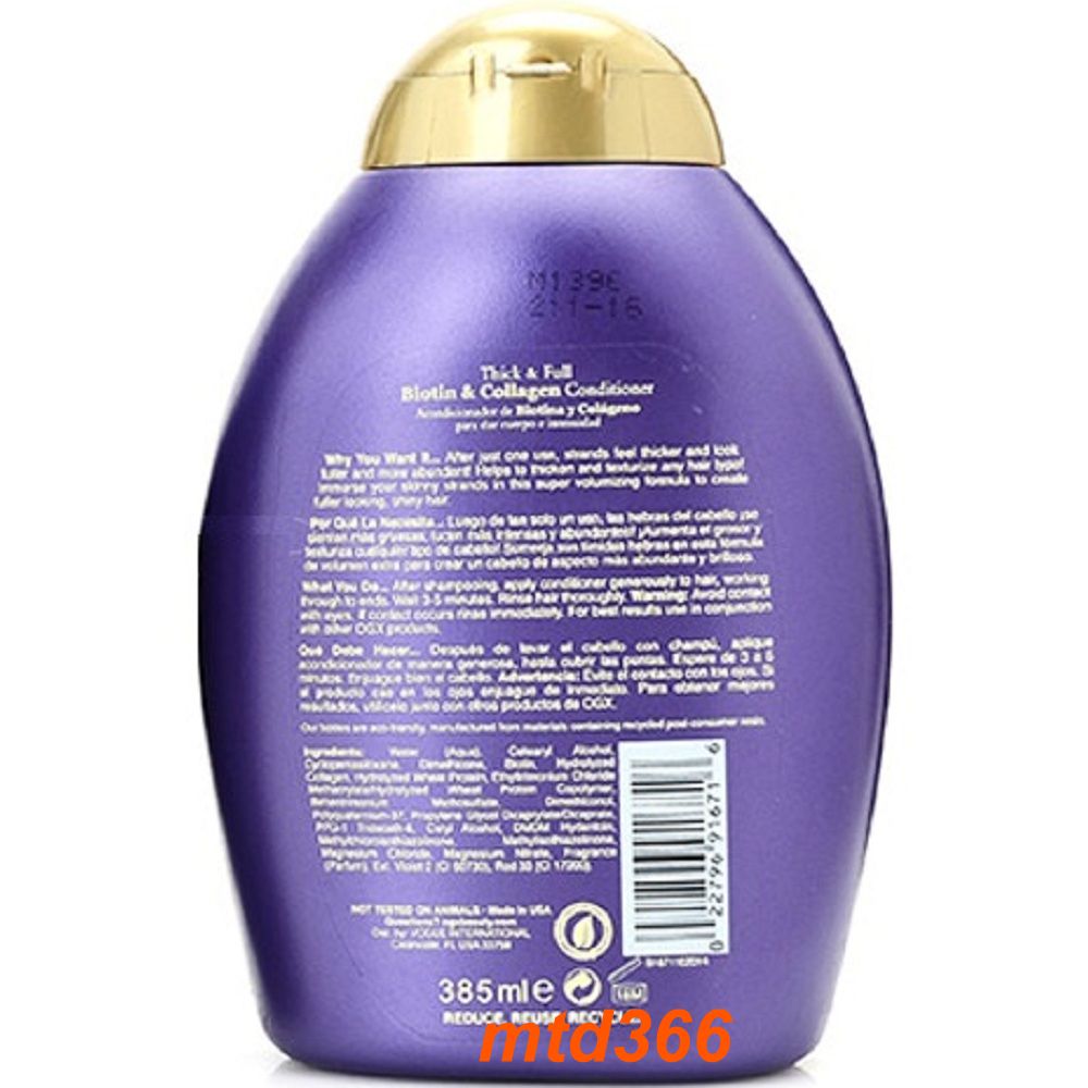 Dầu Xả 385ml Biotin & Collagen Ogx