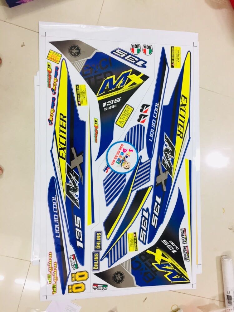 tem rời exciter 2011 mx trắng xanh gp