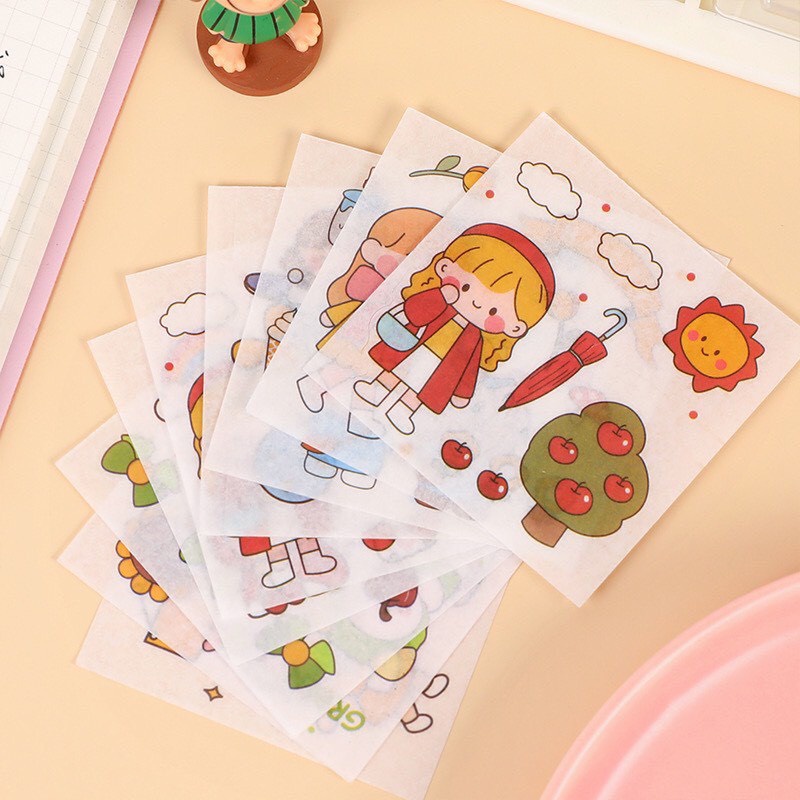 SET 2 TẤM STICKER dán trang trí xinh xắn