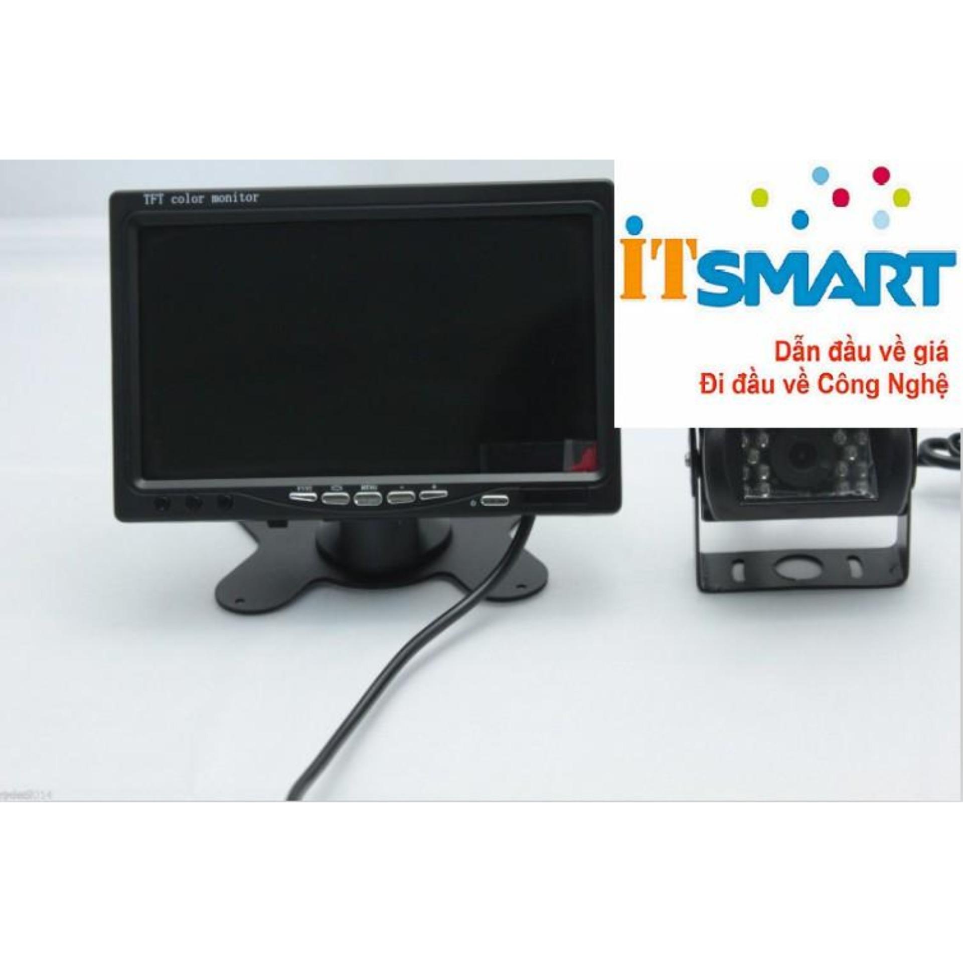 Camera lùi không dây kèm màn hình 7 inch, có hồng ngoại sử dụng ban đêm 12v-24v