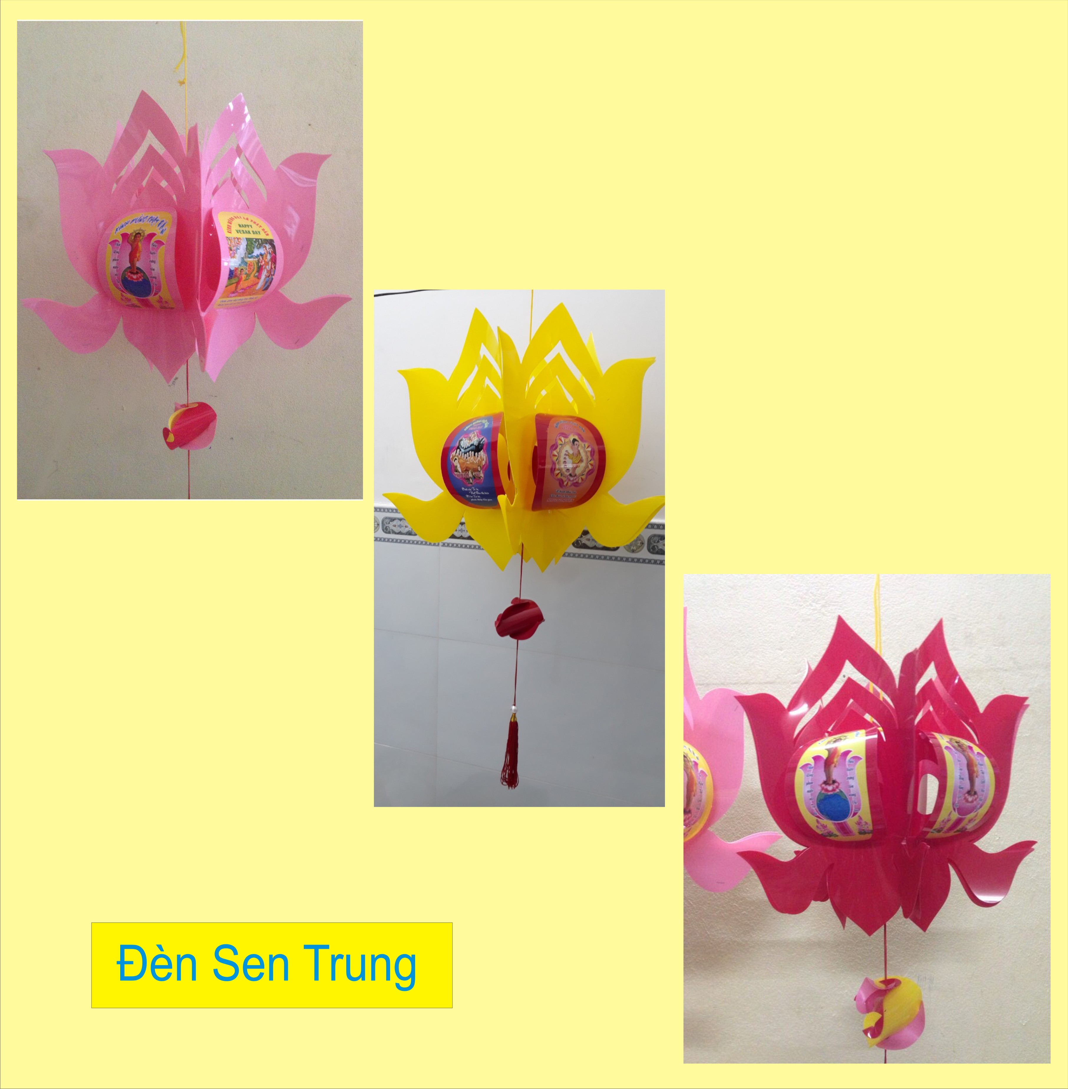 [HCM]Lồng đèn Hoa sen Phật đản size Trung nhựa