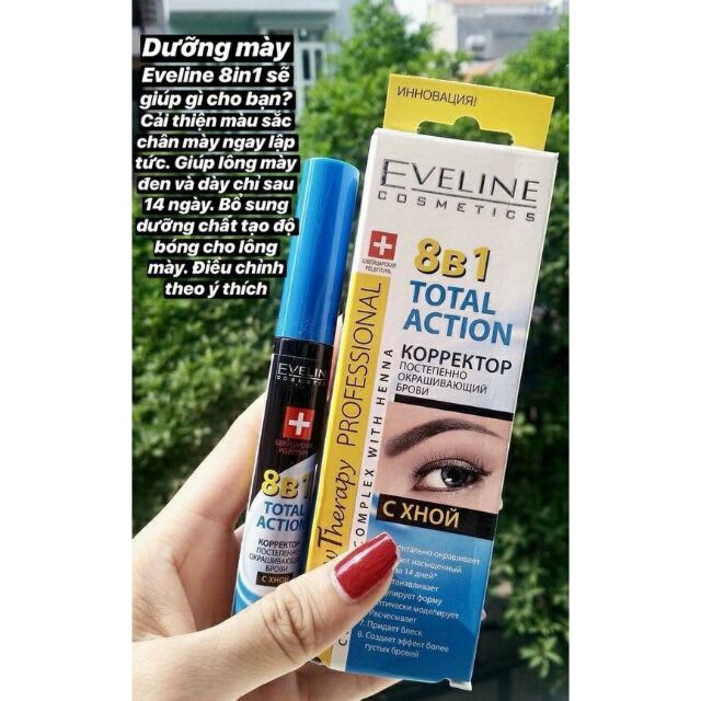 Dưỡng lông mày dài tự nhiên Eveline 8in1