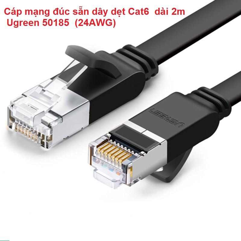 Cáp mạng đúc sẵn dây dẹt cat6 dài 2m ugreen 50185