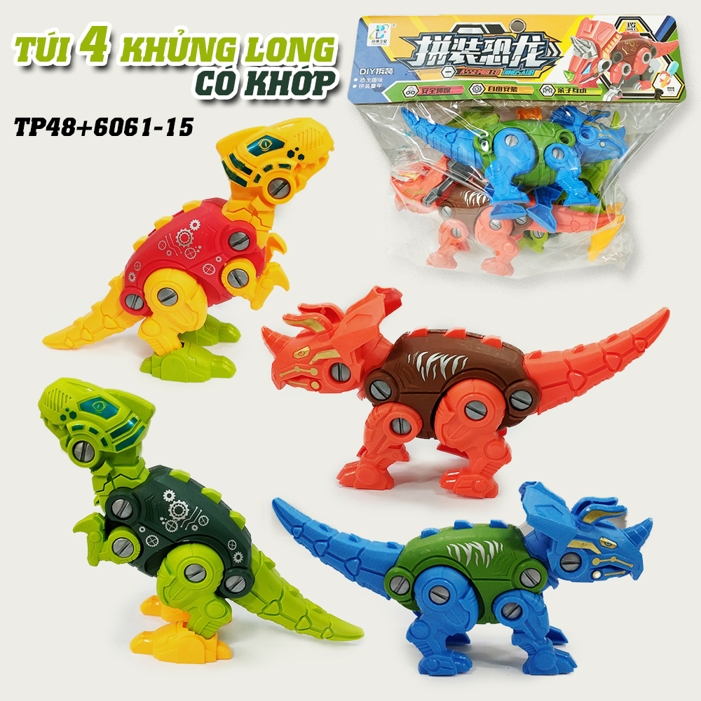 Set of 4 Creative Assembled Dinosaurs