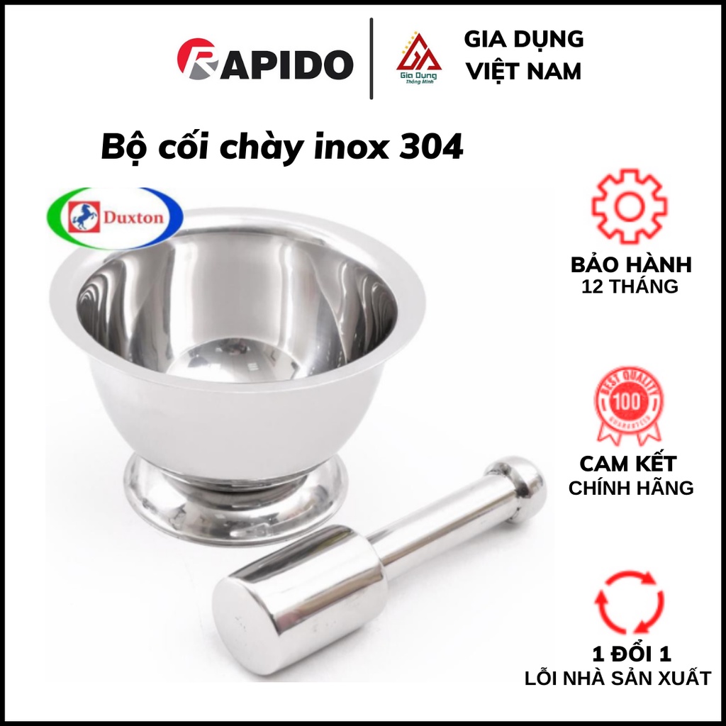 Bộ cối chày inox 304 size lớn 14cm