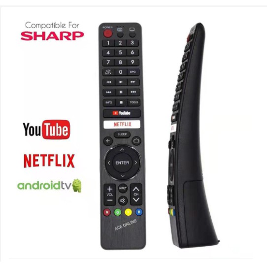 Sharp ledandroid tv smart tv remote control 326 compatible with gb326wjsa, gb238wjsa,gb105wjsa, ga806wjsa, ga840wjs no voice replacment