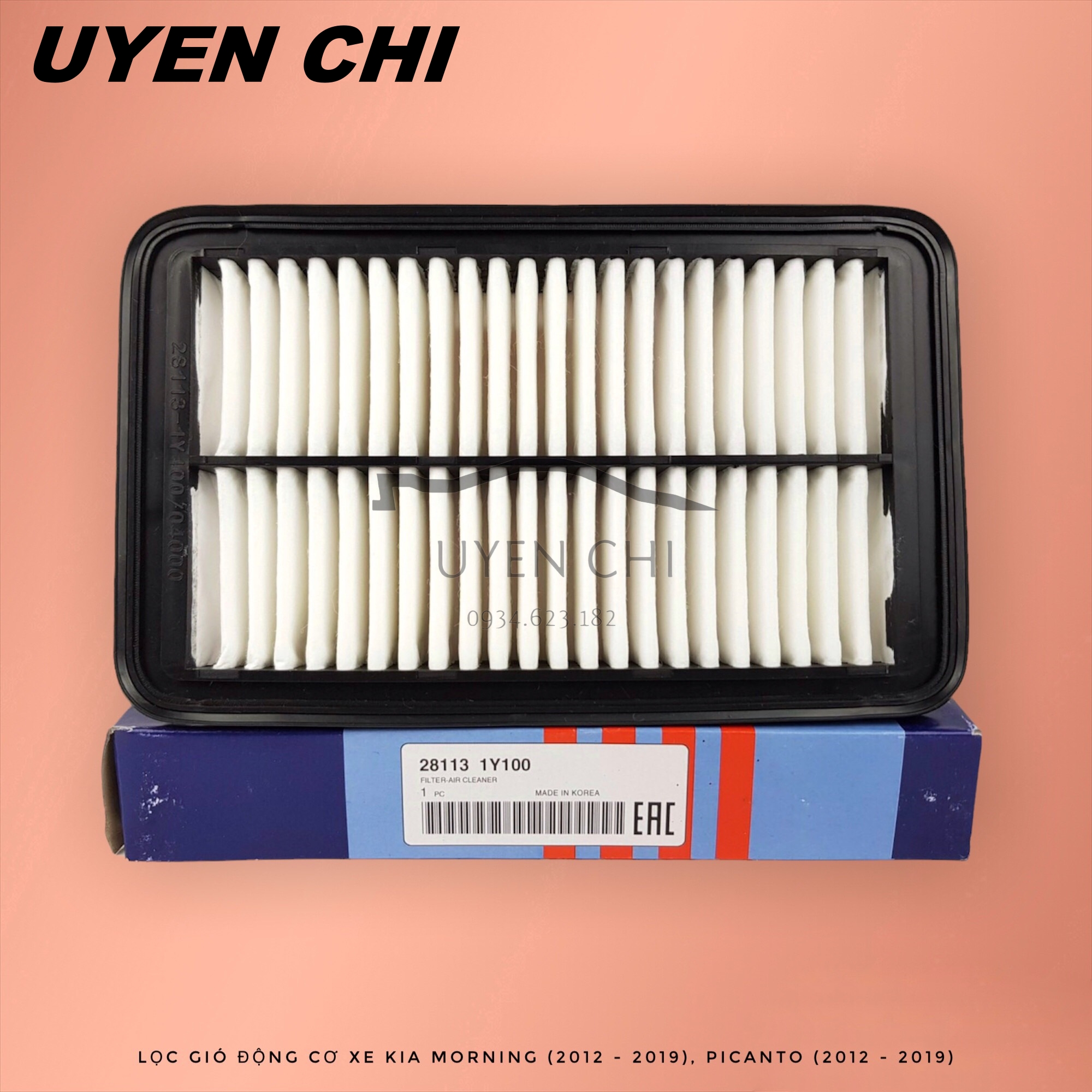 Lọc gió động cơ xe Kia Morning (2012 - 2021), Picanto (2012 - 2021) (Mã sản phẩm: 281131Y100 / 2811304000)