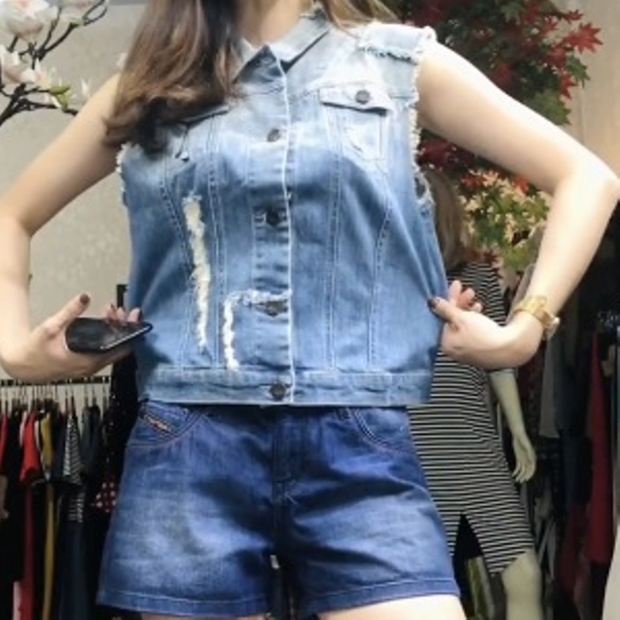 ÁO KHOÁT SÁT NÁCH JEANS NỮ - SJW154 (GI-LÊ)