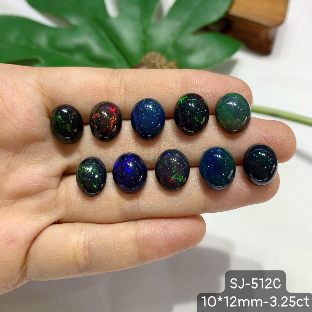 Mặt Opal Oval Xanh Đen Vừa Cập Bến Size 13*18 - 12*16 - 10*14 - 10*12mm