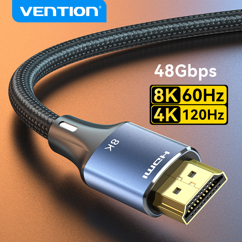 Vention HDMI 2.1 Cable 8K 60Hz 4K 120Hz High Speed 48Gbps HDMI to HDMI Cable for Laptop Monitor PC PS4 TV 8K HDMI Cable 2.1