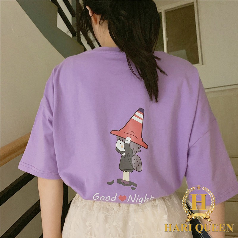 Áo phông cô gái mũ đỏ Good Night HARI0320