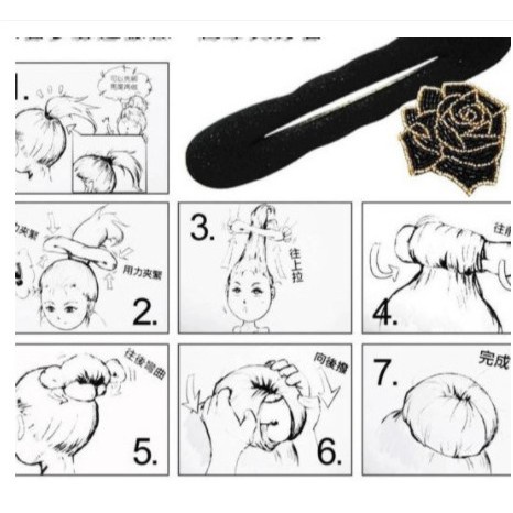 Dụng cụ búi tóc củ tỏi 2 size tiện lợi