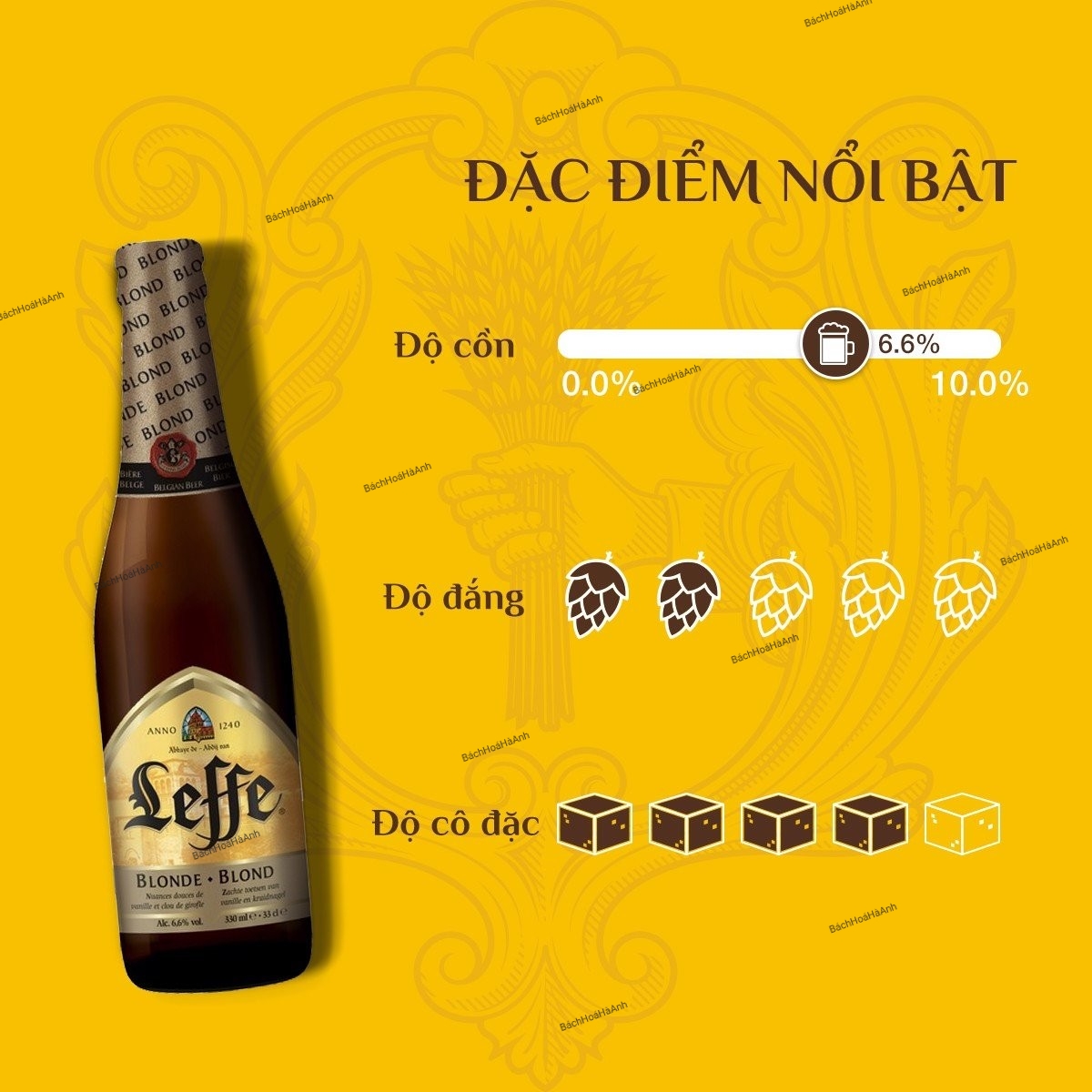 BIA LEFFE BLOND VÀNG - PACK 6 CHAI 330ML