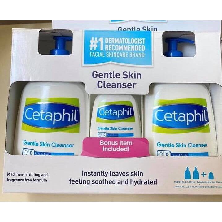 [HCM] SET 3 chai DƯỠNG THỂ CETAPHIL MOISTURIZING LOTION nhập Mỹ [ 591ml ( x2 ) + 118ml ] 🔥✨