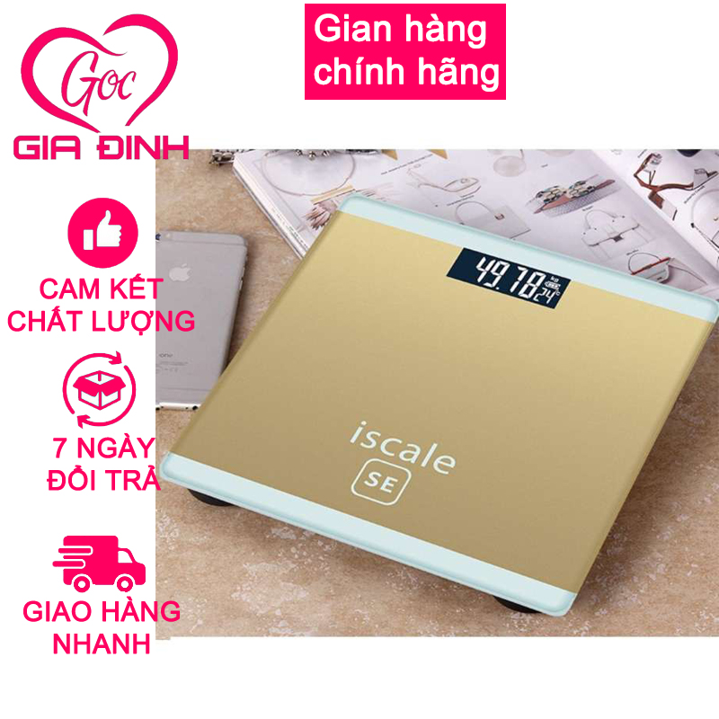 Cân điện tử cảm biến nhiệt độ ISCALE GocgiadinhVN- Vàng