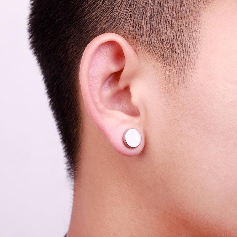 Bông Tai Nam Châm Nam Chấm Tròn Trơn Cực Hút