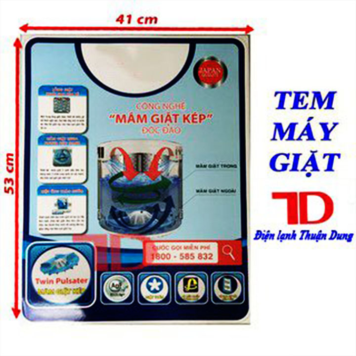 Tem dán máy giặt, Tem máy giặt - Điện Lạnh Thuận Dung