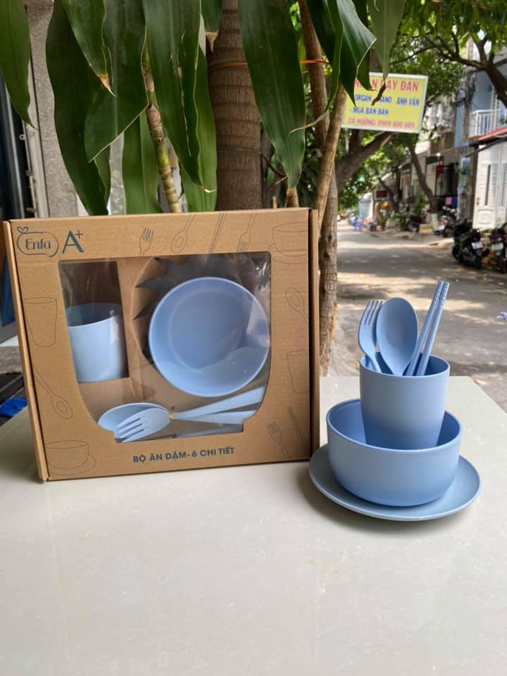 [HCM]Bộ ăn dặm lúa mạch 6 chi tiết cho bé (màu ngẫu nhiên )