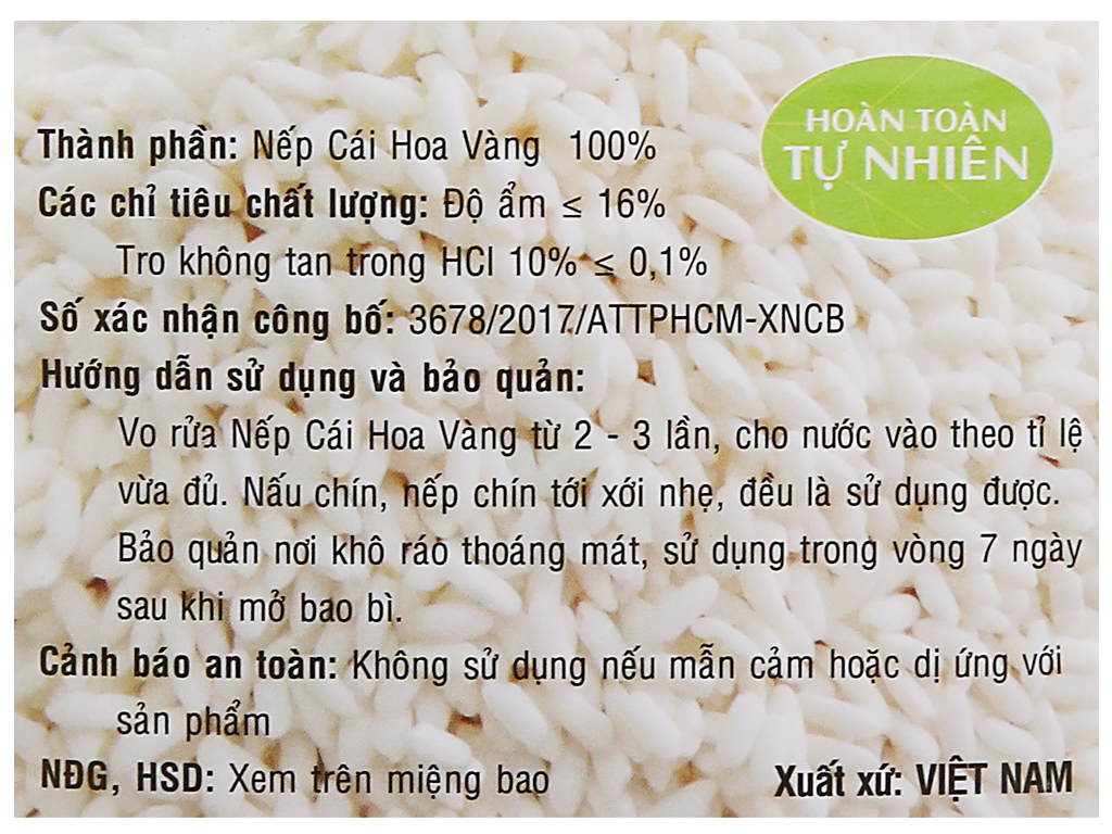 [HCM]Gạo nếp Bắc ( Nếp cái hoa vàng) - 1kg