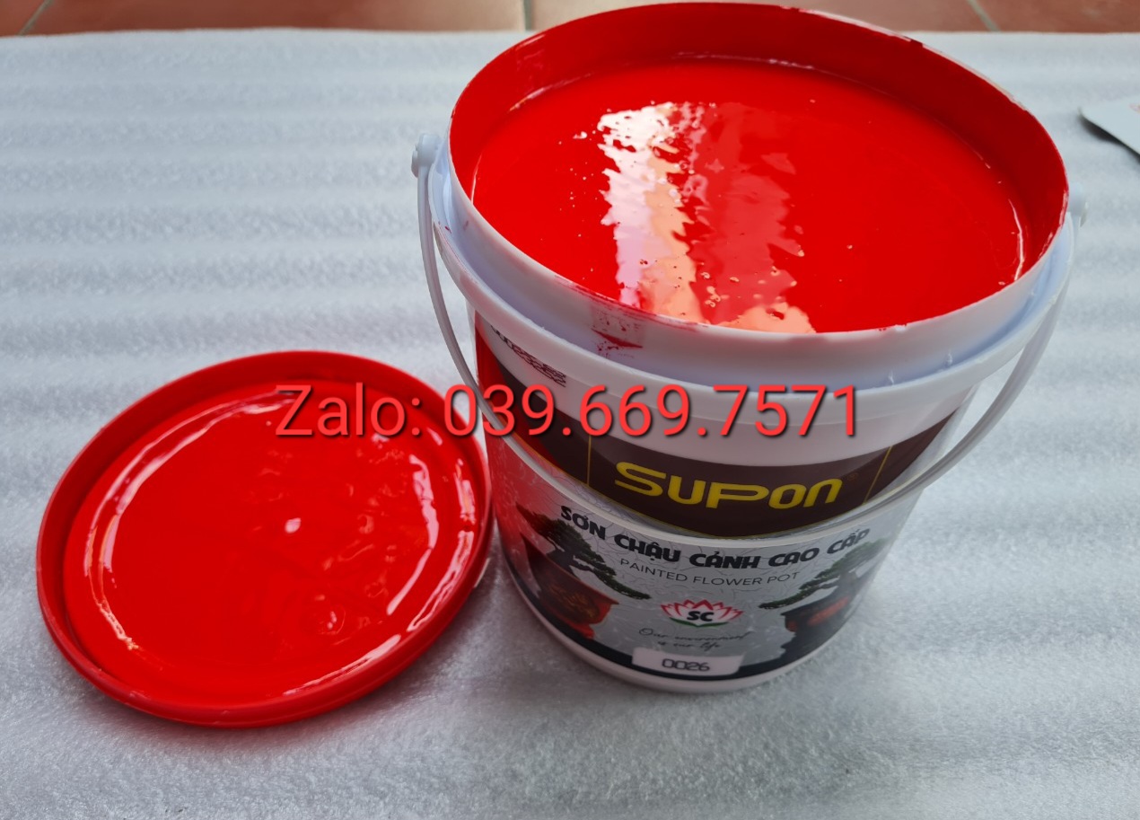 Sơn chậu cảnh đỏ tươi hệ nước siêu bóng( Lon 4 lít)