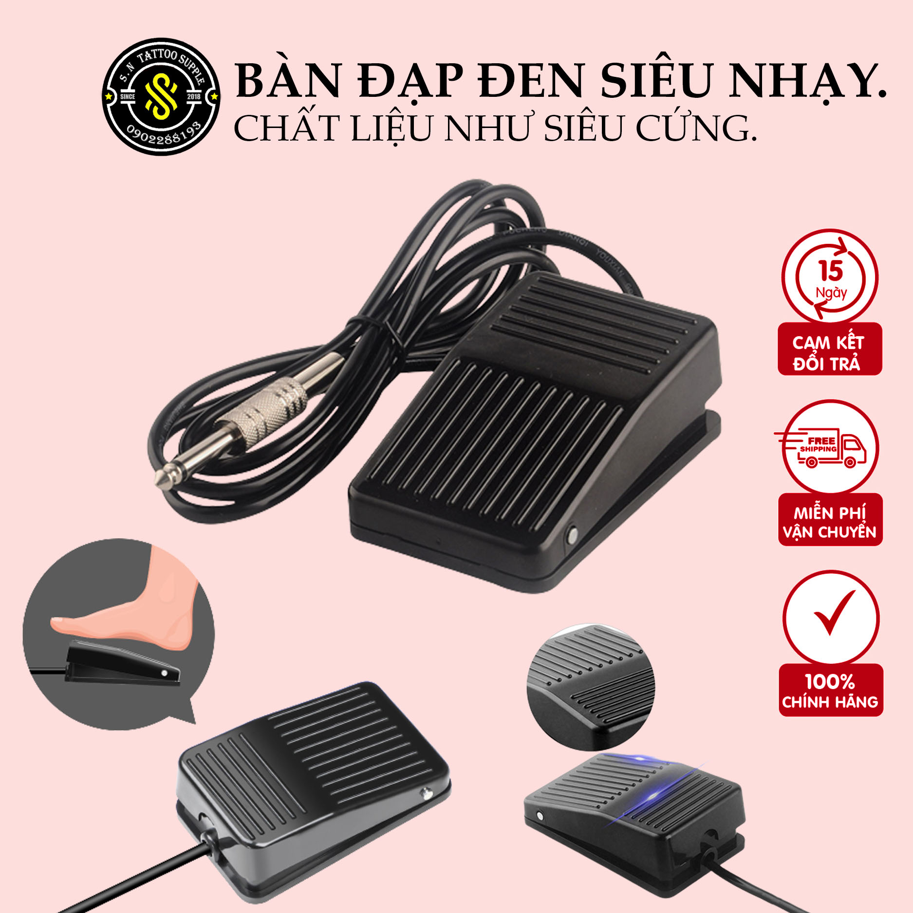 Bàn đạp máy xăm 💗freeship💗 bàn đạp xăm tattoo thẩm mỹ