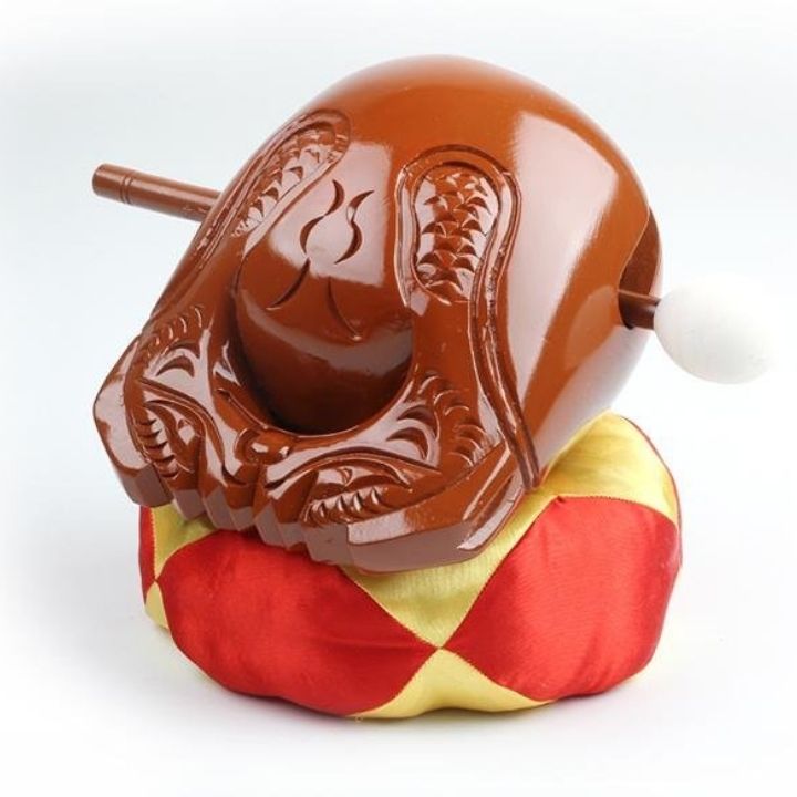 5 inches Taiwan Bell set sublingual Buddhism-brass and wood tissue box, drumsticks and pads included