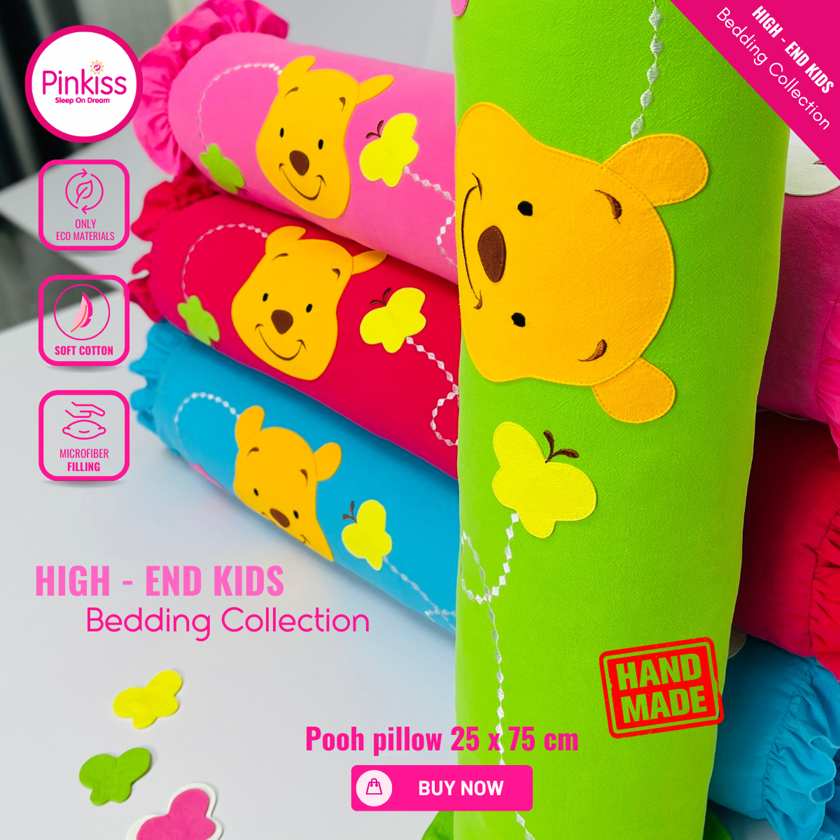 Gối ôm PINKISS trẻ em kích thước 25x75cm