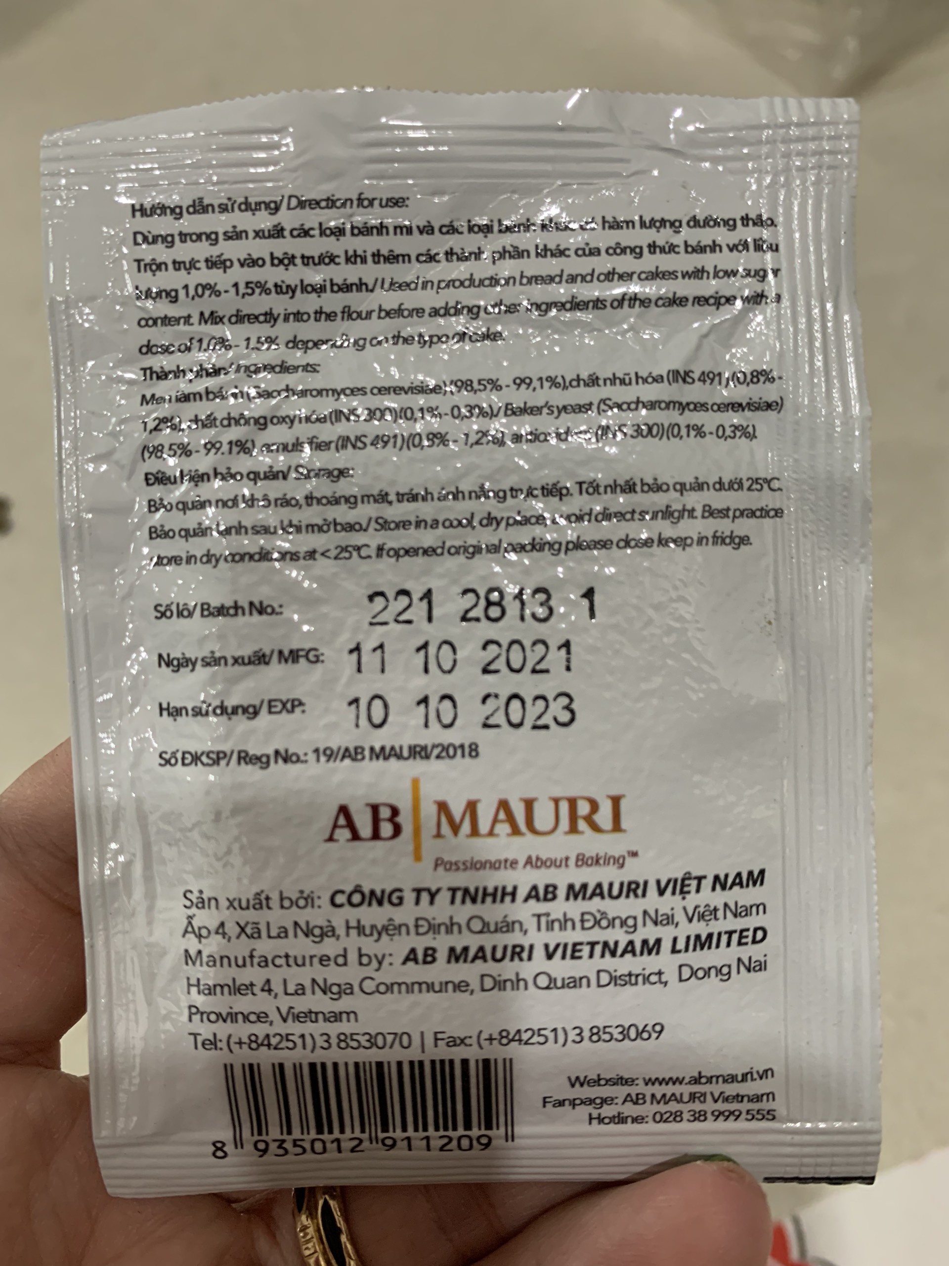 Men khô Mauripan gói 10gr ( men nở )