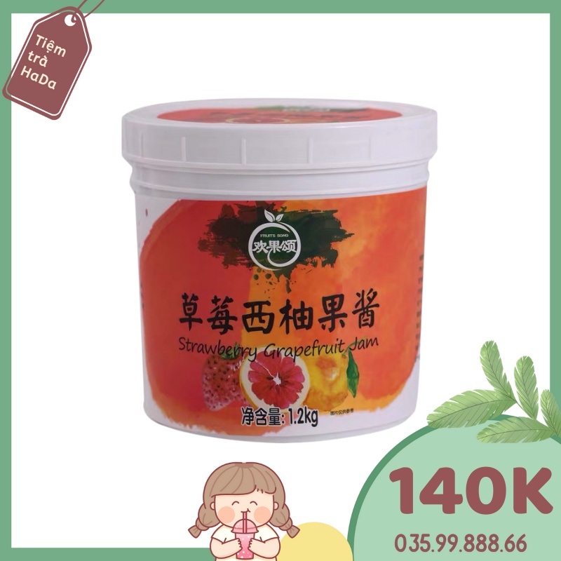Sốt Cam Đào Dâu 1,3kg trà hoa quả