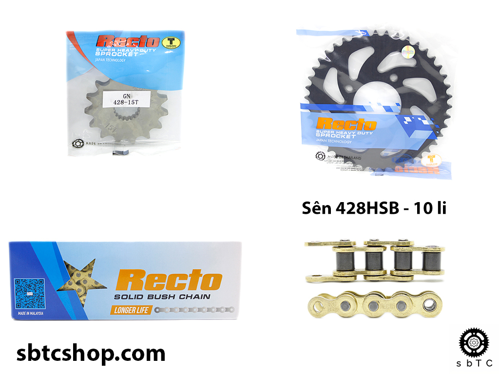 Nsd nhông sên dĩa recto suzuki gn125 hj125 en125 10 li chính hãng