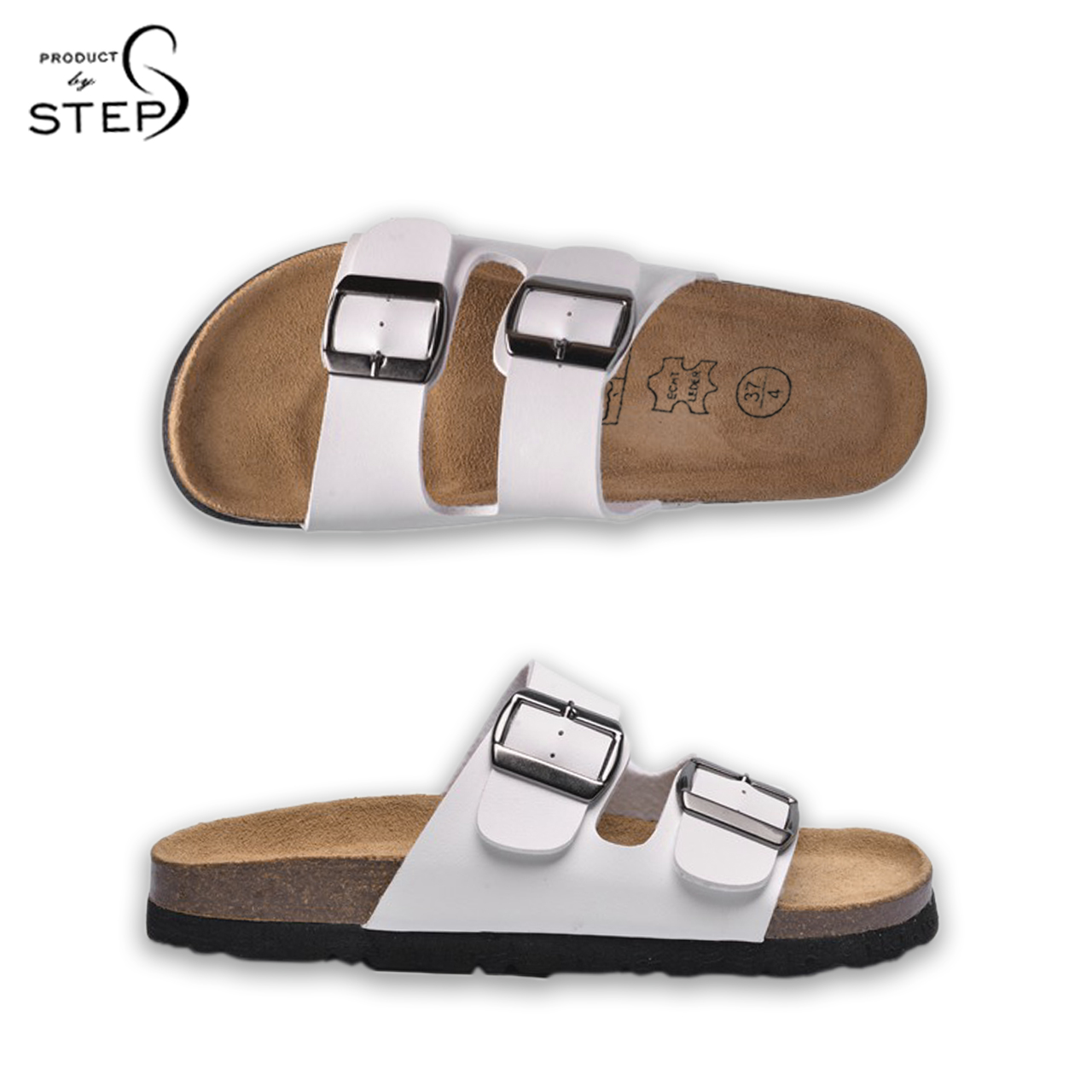 [HCM]Dép đế bần Unisex Quai giả da 2 khóa (35-44)