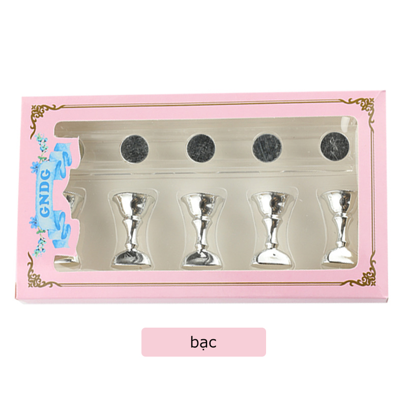 Q set 5 đế gắn móng giả tập sơn vẽ nail (giá đỡ móng giả tập vẽ) Y