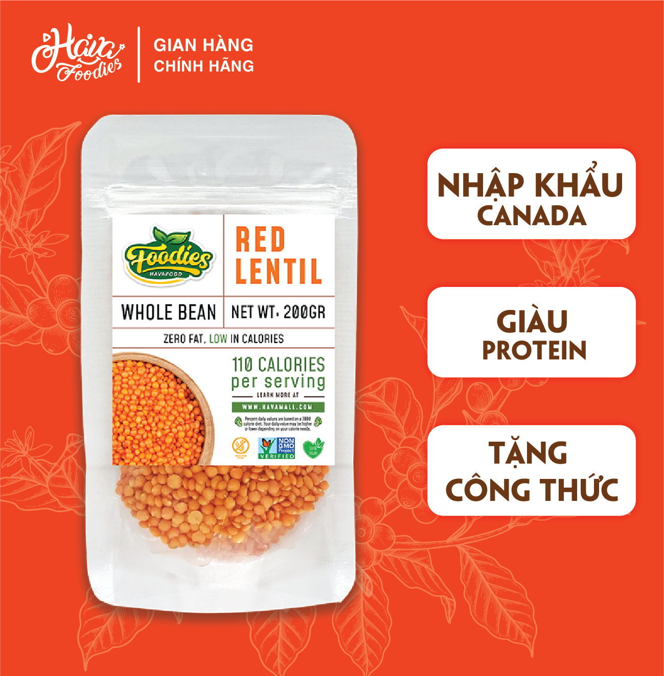 Đậu Lăng Đỏ Havafoodies – Red Lentils Pea