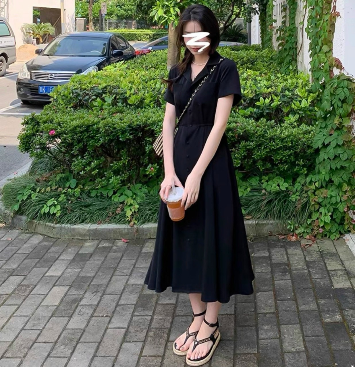 Đầm sơ mi túi mổ 2 màu