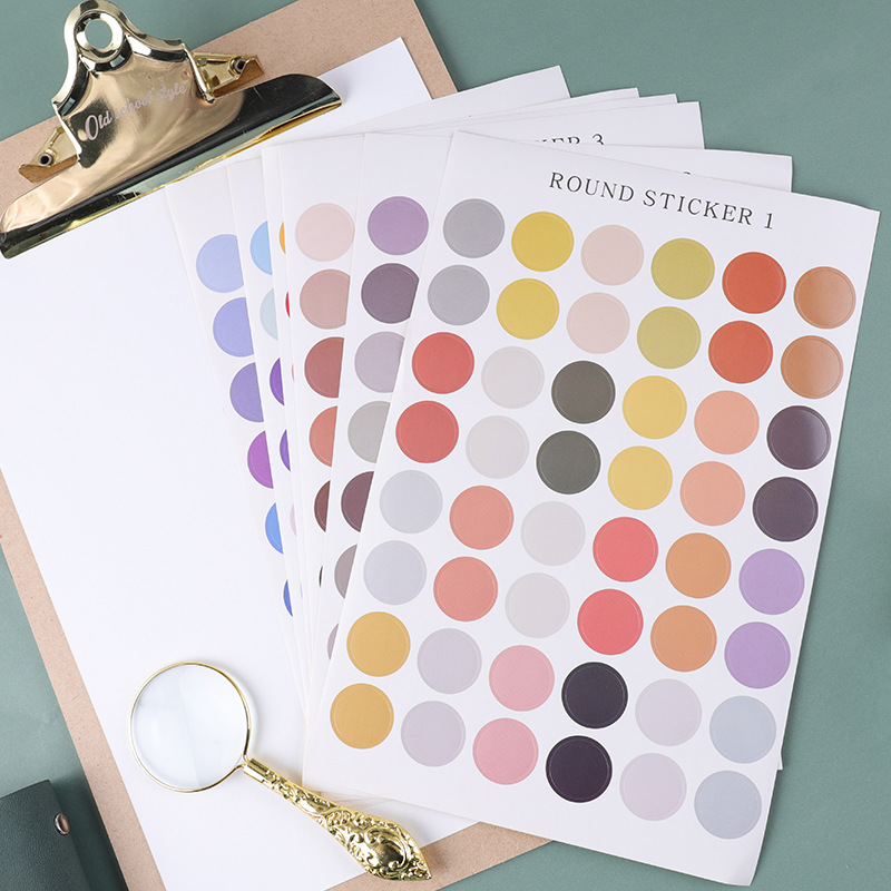 Set 48 miếng dán hình tròn, sticker trang trí