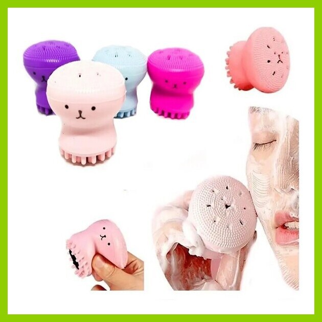 Cọ Rửa Mặt Massage Bạch Tuột 2 Đầu Silicon Nhỏ Gọn