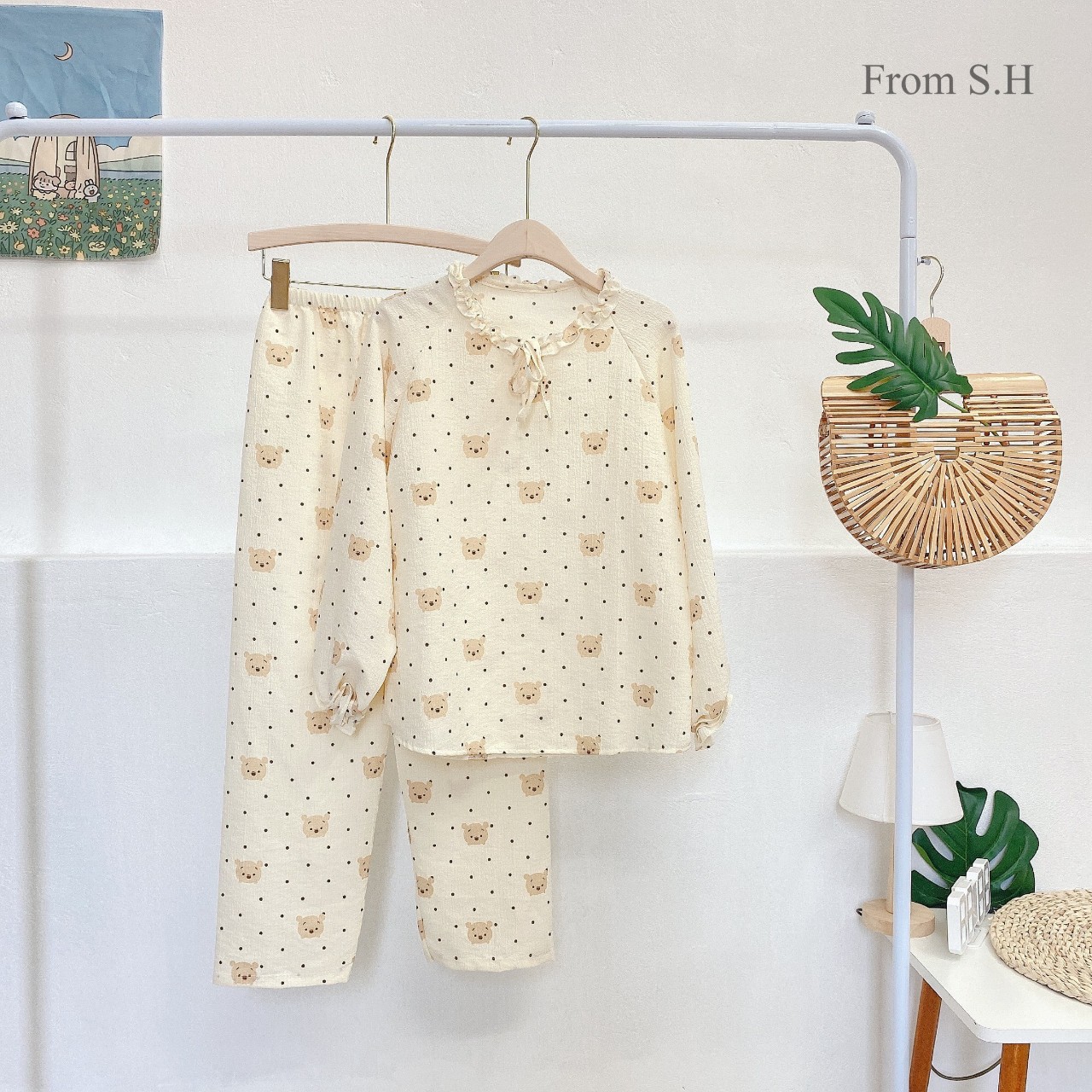 BỘ ĐŨI mặc nhà họa tiết siêu dễ thương