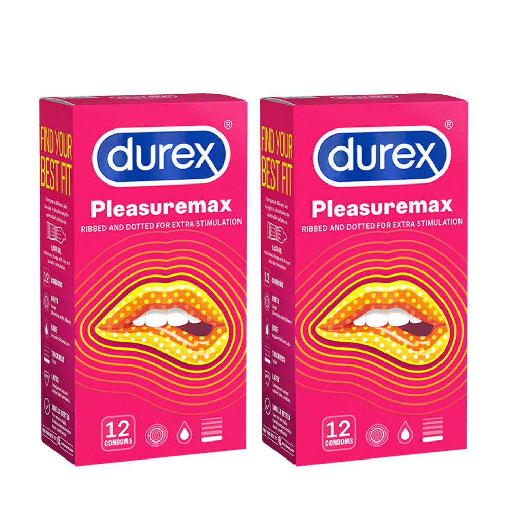 Bao cao su Durex Pleasuremax gân gai, size 56mm, 12 bao/hộp
