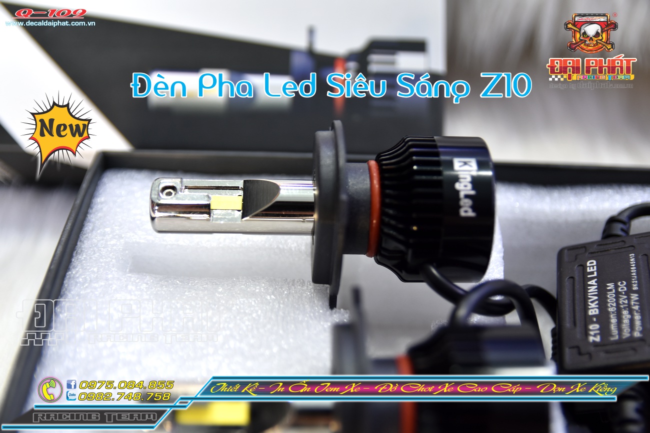 ĐÈN PHA LED SIÊU SÁNG Z10S CHÂN H4 - 1 BÓNG