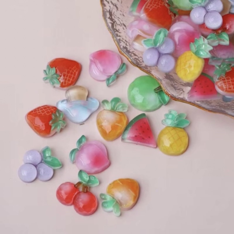 Charm Trái cây trong suốt (nhựa)