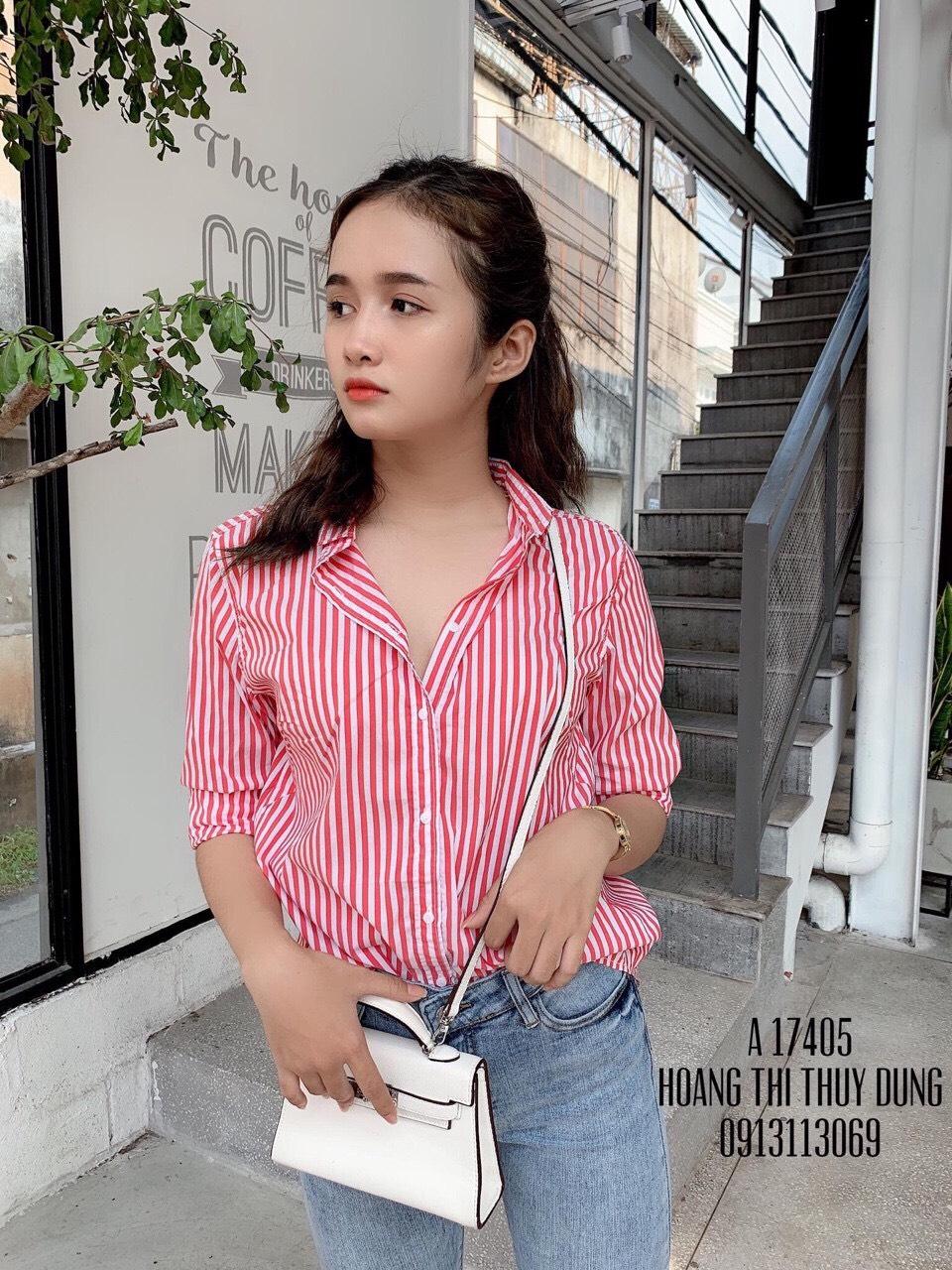 Áo Sơmi Sọc Lệch Tà Cá Tính TTS0251