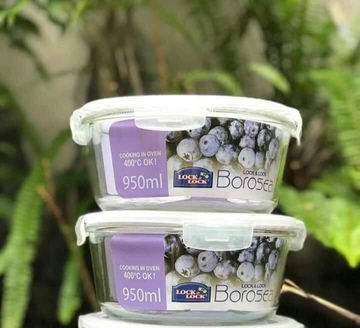Hộp thủy tinh tròn chịu nhiệt Lock&&Lock 950ml