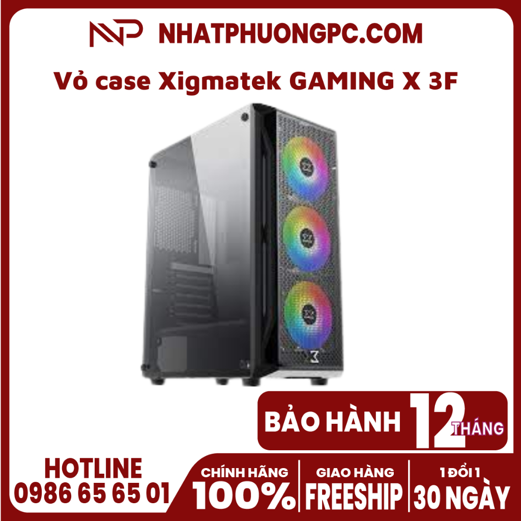 Vỏ case xigmatek gaming x 3f - 3 fan rgb - bảo hành chính hãng mai hoàng 12 tháng