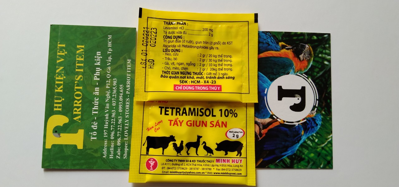 1 GÓI TẨY GIUN CHO CHIM,VẸT,THÚ CƯNG