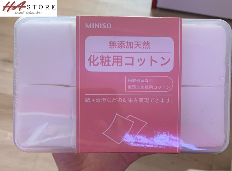 Bông Tẩy Trang Miniso Natural Cotton Pads 1000 miếng nội địa Nhật Cotton 3 lớp làm sạch da