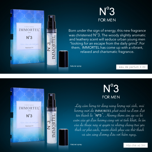 NƯỚC HOA No3 chai 6 ML IMMORTEL PARIS Eau de parfum