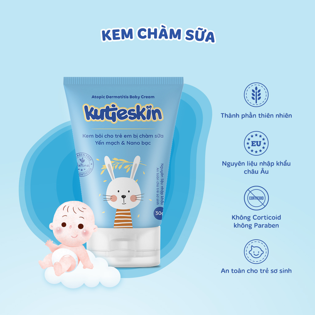 Bộ chăm sóc da thảo dược cho bé Kutieskin dưỡng ẩm, giảm mẩn ngứa, chàm sữa, chống nắng, đuổi muỗi, nước tắm gội sạch da