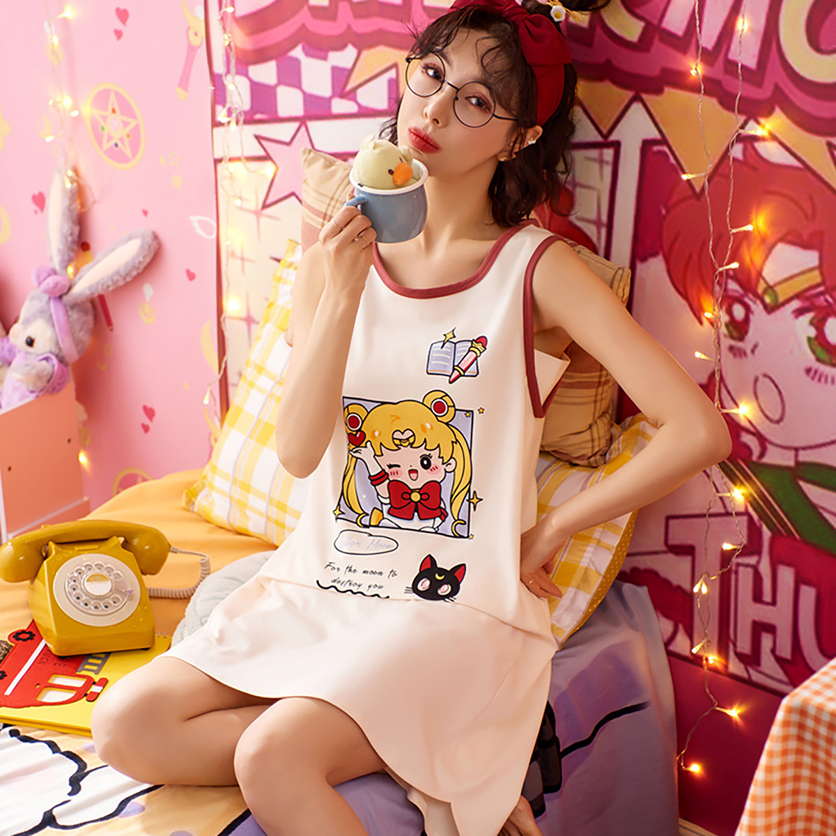 Váy Đầm Sát Nách Dáng Suông Vải Cotton Thoáng Khí Làm Mát Mùa Hè - Phong Cách Hàn Quốc V304