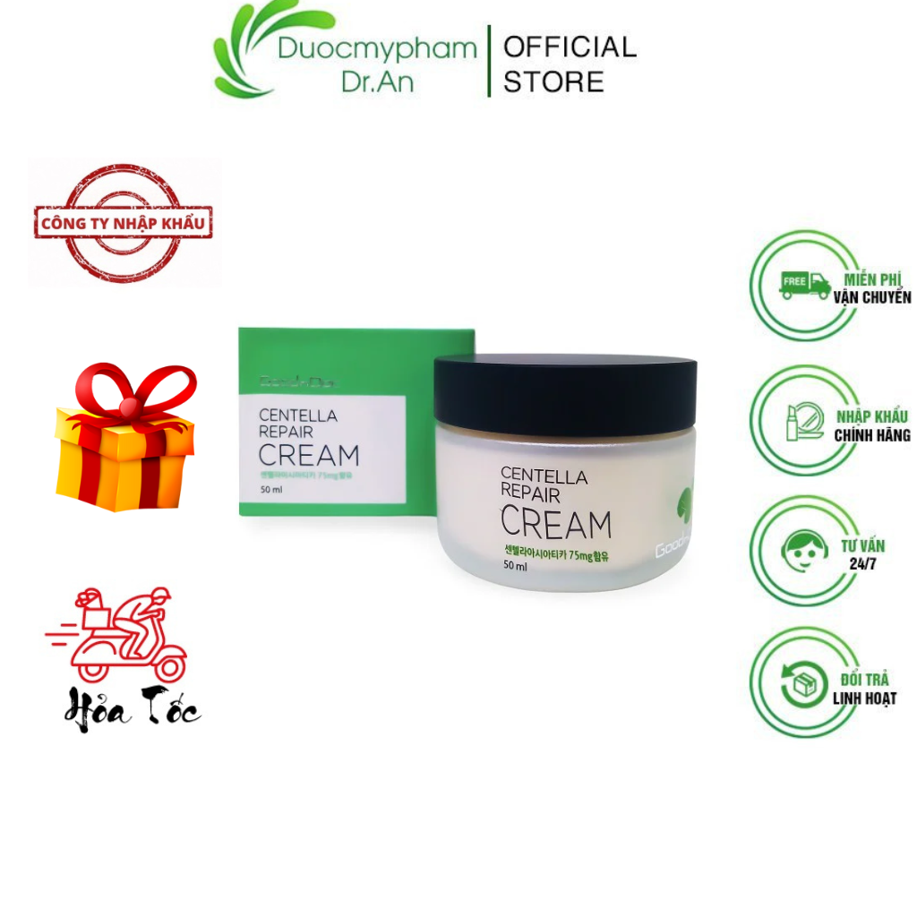 Imports-cream pennywort goodndoc Centella Repair Cream moisturizing repair reduction intensive lightening brightening anti aging skin-duocmyphamdran